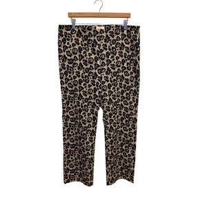 Sezane Leopard Print Cropped Pants